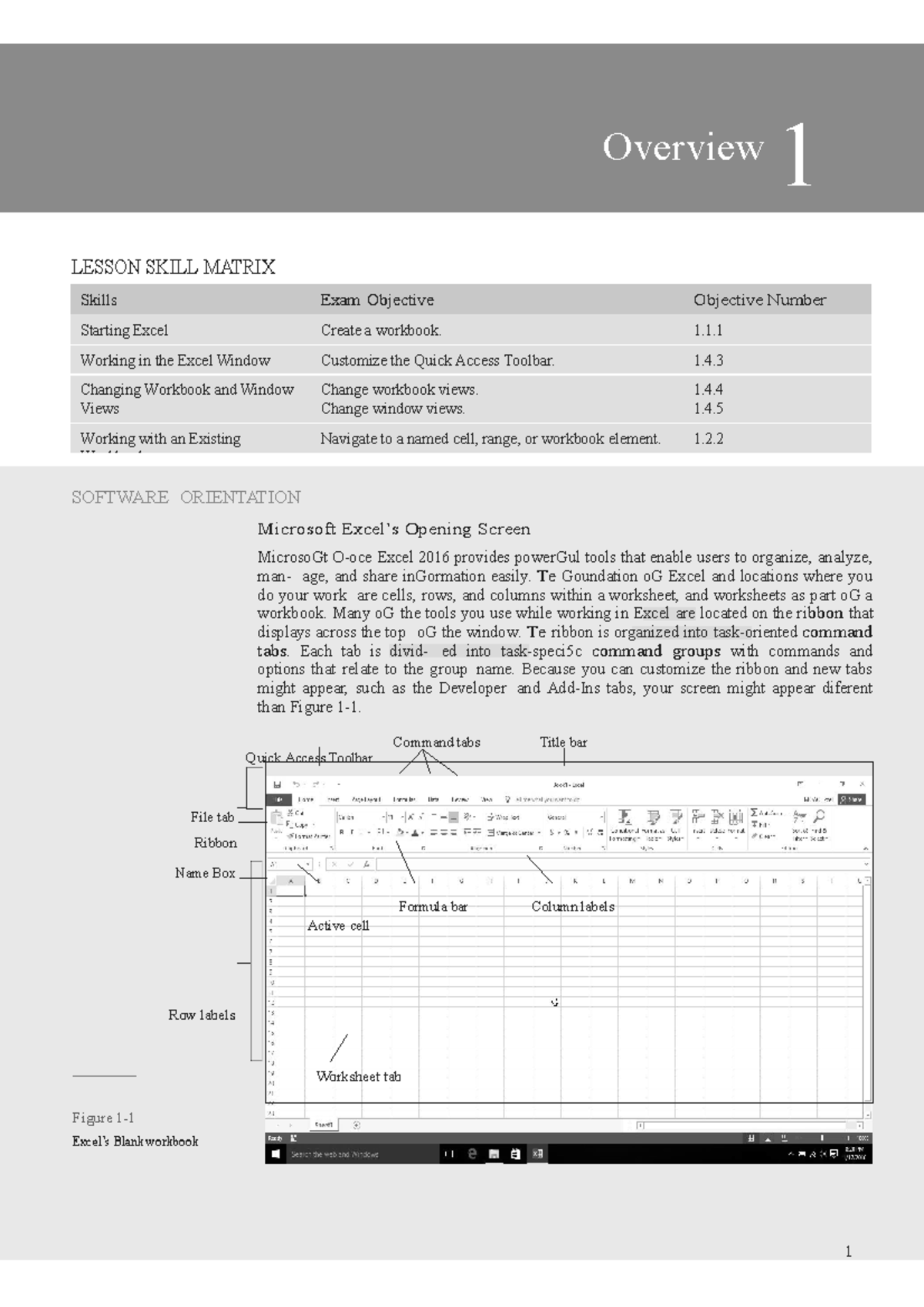 MS Excel Lesson 1 - Answers for accounting - Overview 1 LESSON SKILL ...