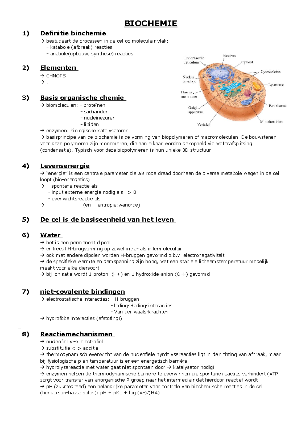 Biochemie - Samenvatting Bio Chemie Deel 1 Van Prof Meyer - BIOCHEMIE 1 ...