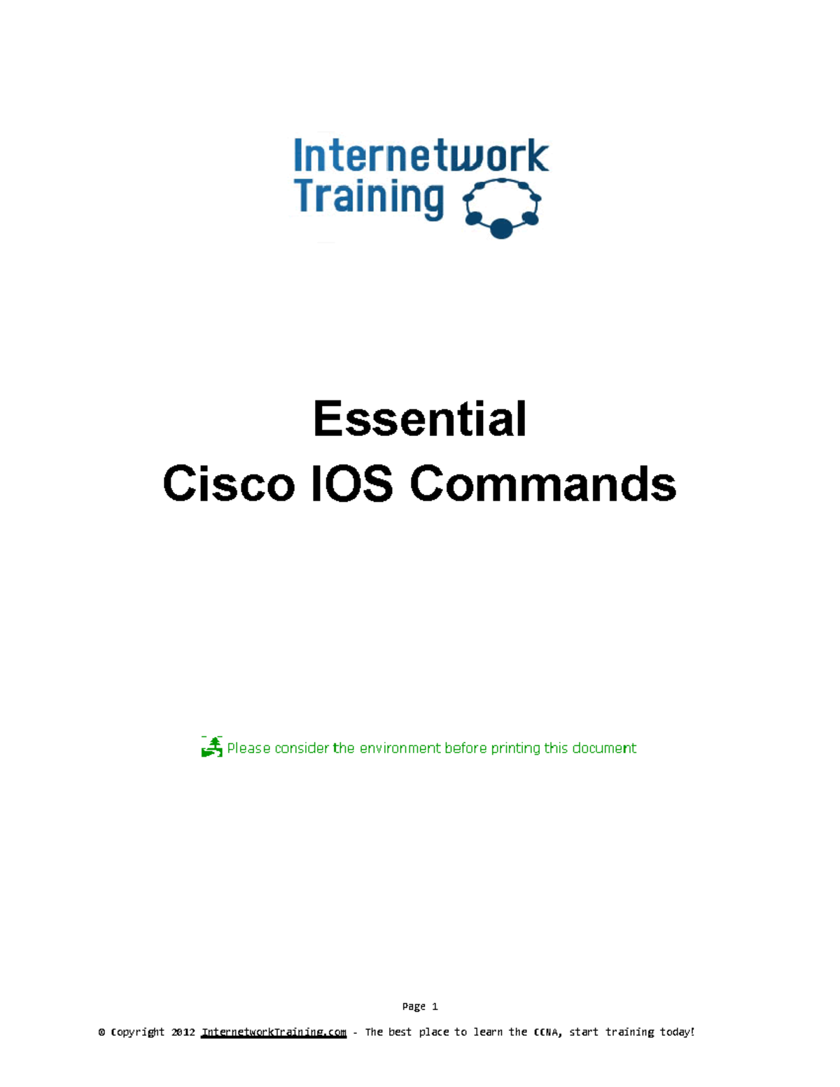 3637-Essential Cisco IOSCommands - Essential Cisco IOS Commands Page 1 ...