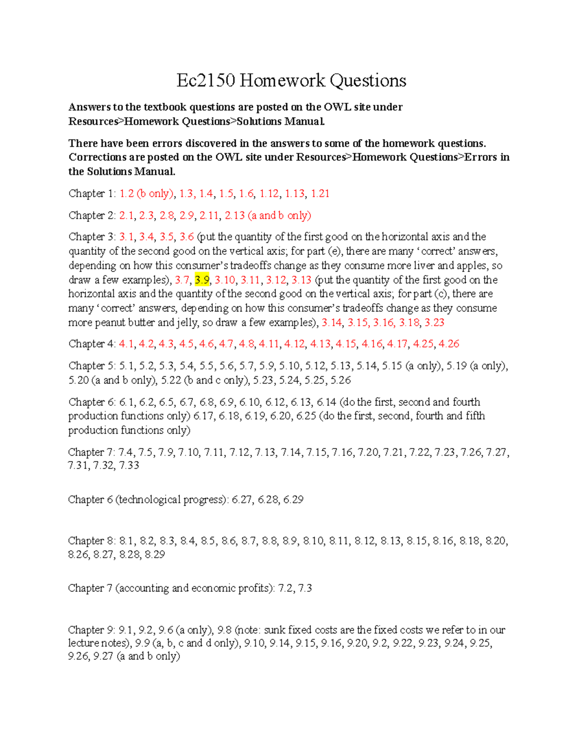 Ec2150 Homework Questions - Ec2150 Homework Questions Answers to the ...