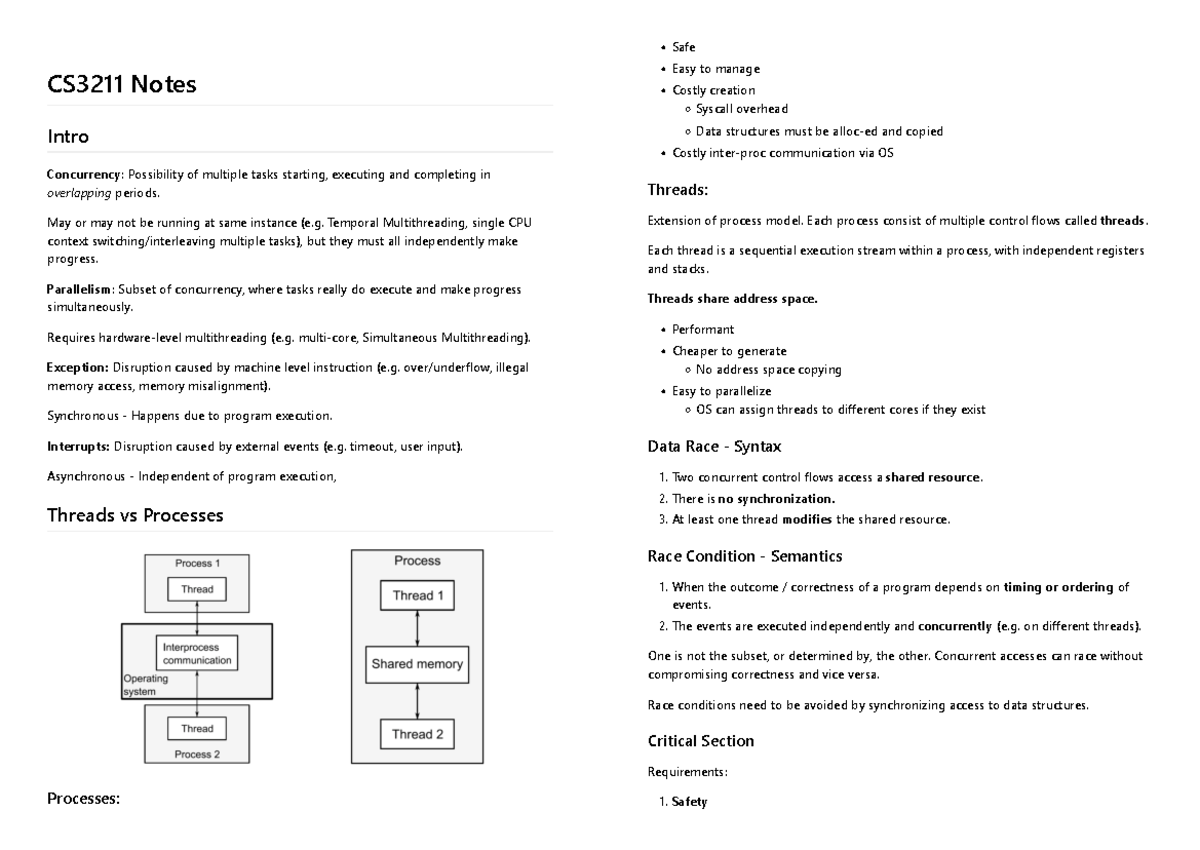 CS3211 Notes - Hack MD - Summary cheatsheet - CS3211 Notes Intro ...