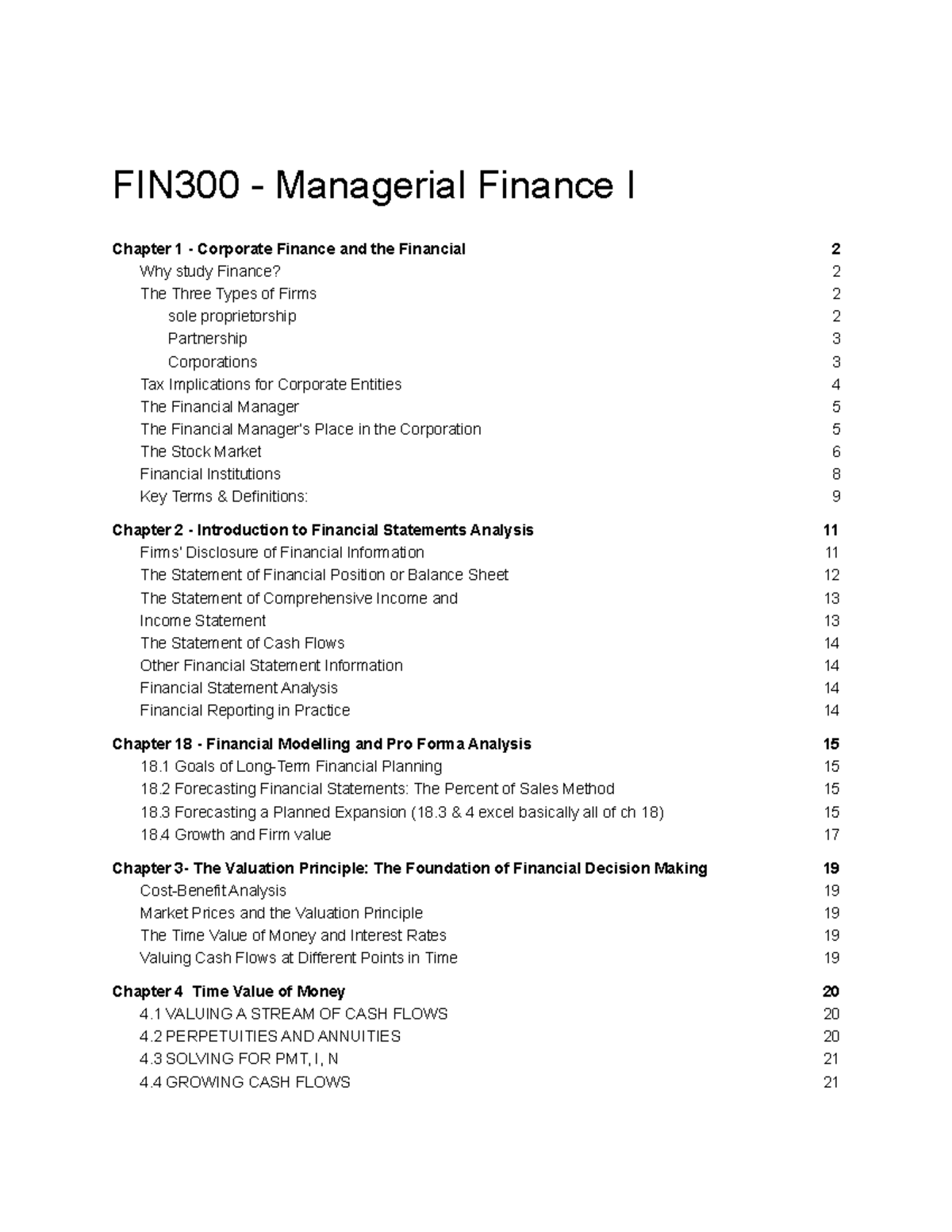 FIN300 Formula Sheet - Fin 300 - Toronto Met - Studocu