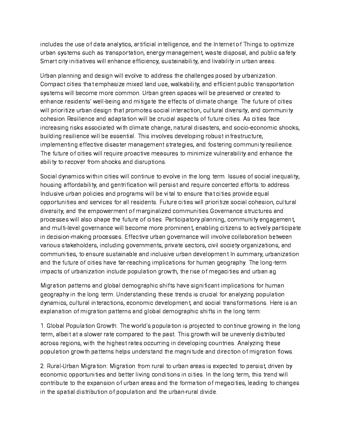 Human Geography3 Notes includes the use of data analytics