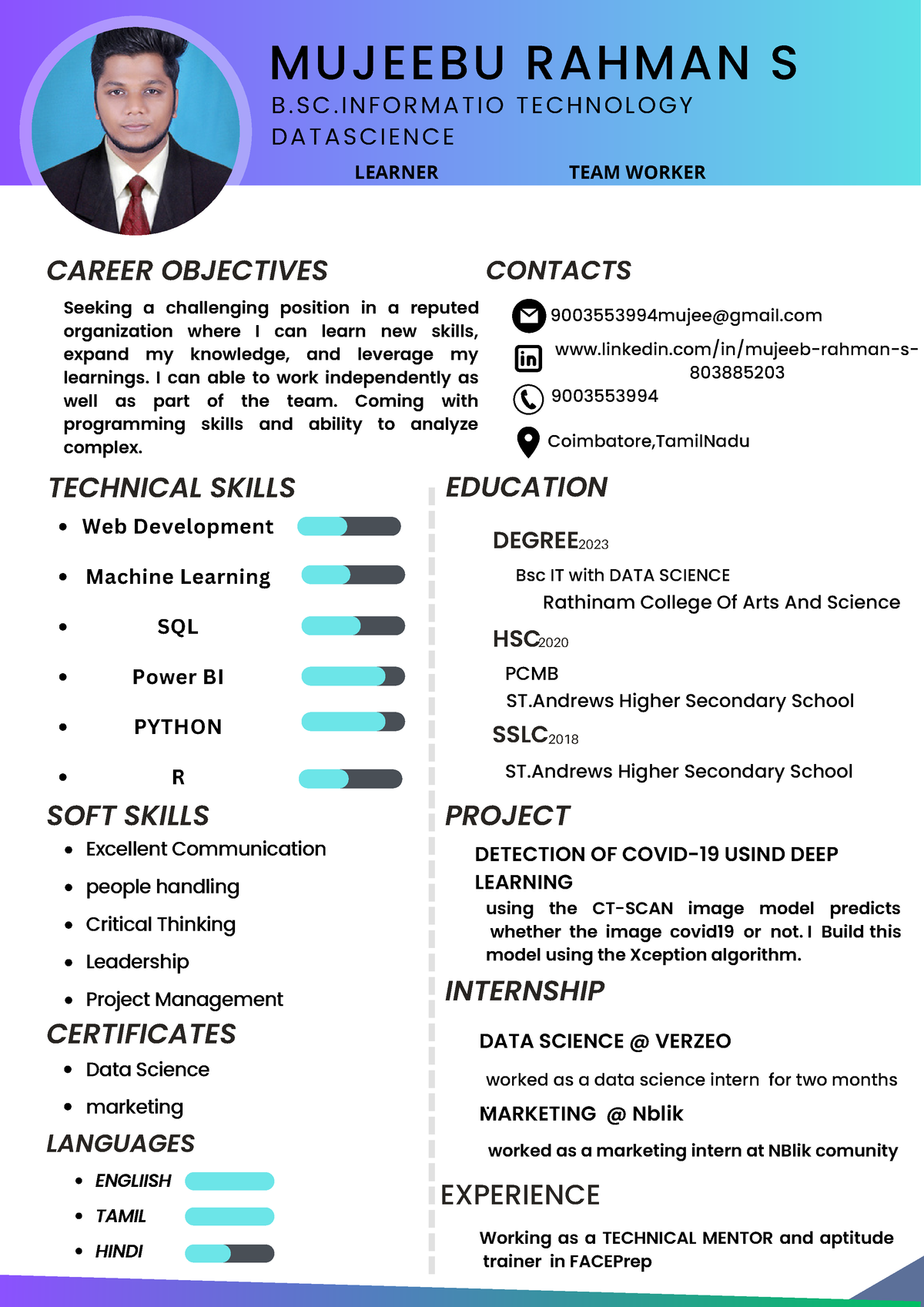 Resume i - Seeking a challenging position in a reputed organization ...