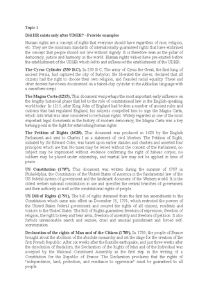 (W2) History of Human Rights - UHL2612 HUMAN RIGHTS LAW Week 2: History ...