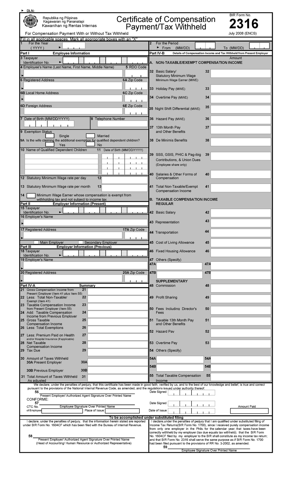 What Is Bir Form 2316 For And Who Needs To File This