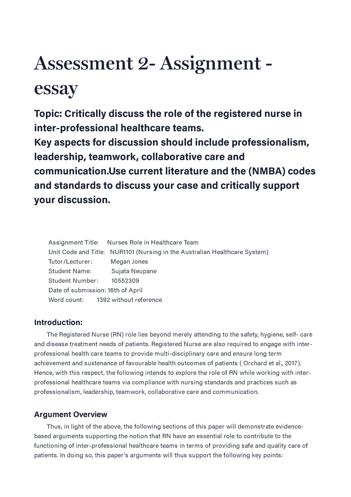 teamwork and collaboration in nursing essay