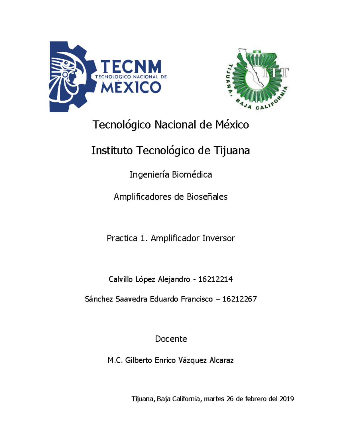 Practica 1 Analisis de Bioseñales - Tecnológico Nacional de México ...