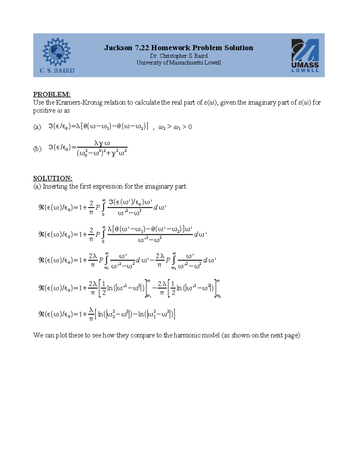 Jackson 7 22 Homework Solution - Jackson 7 Homework Problem Solution Dr ...