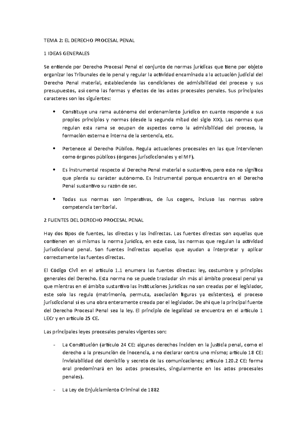 Tema 2 derecho procesal III - TEMA 2: EL DERECHO PROCESAL PENAL 1 IDEAS ...