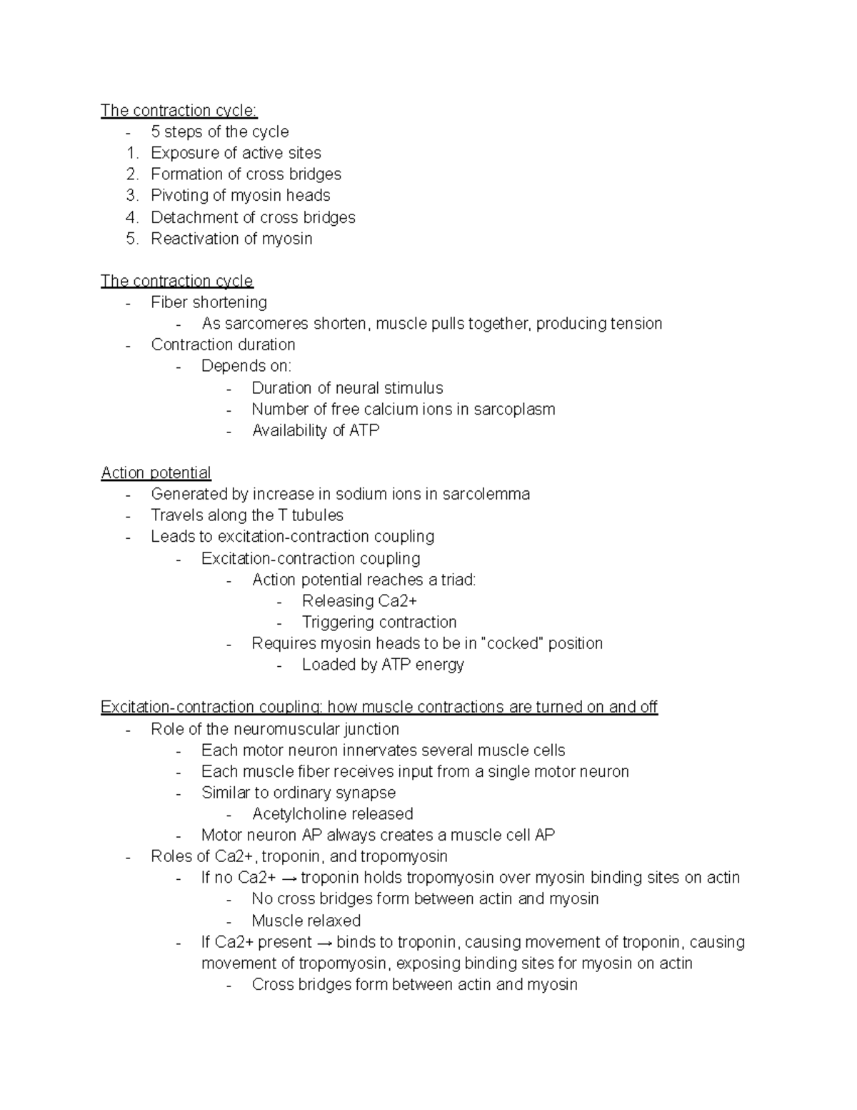 Lecture 9 (11) - The contraction cycle: - 5 steps of the cycle 1 ...