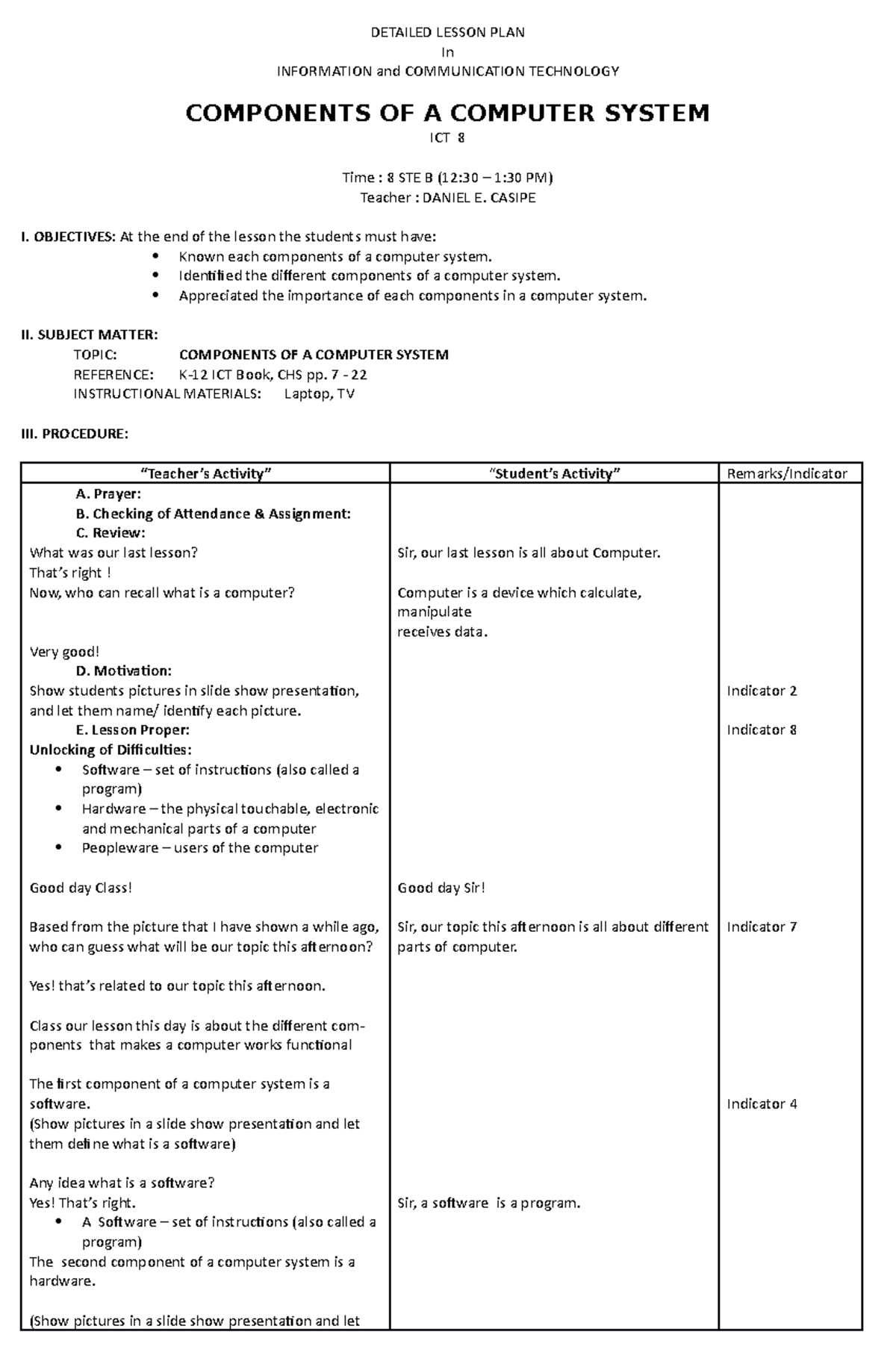 2nd Grading Lesson Plan new format - DETAILED LESSON PLAN In ...