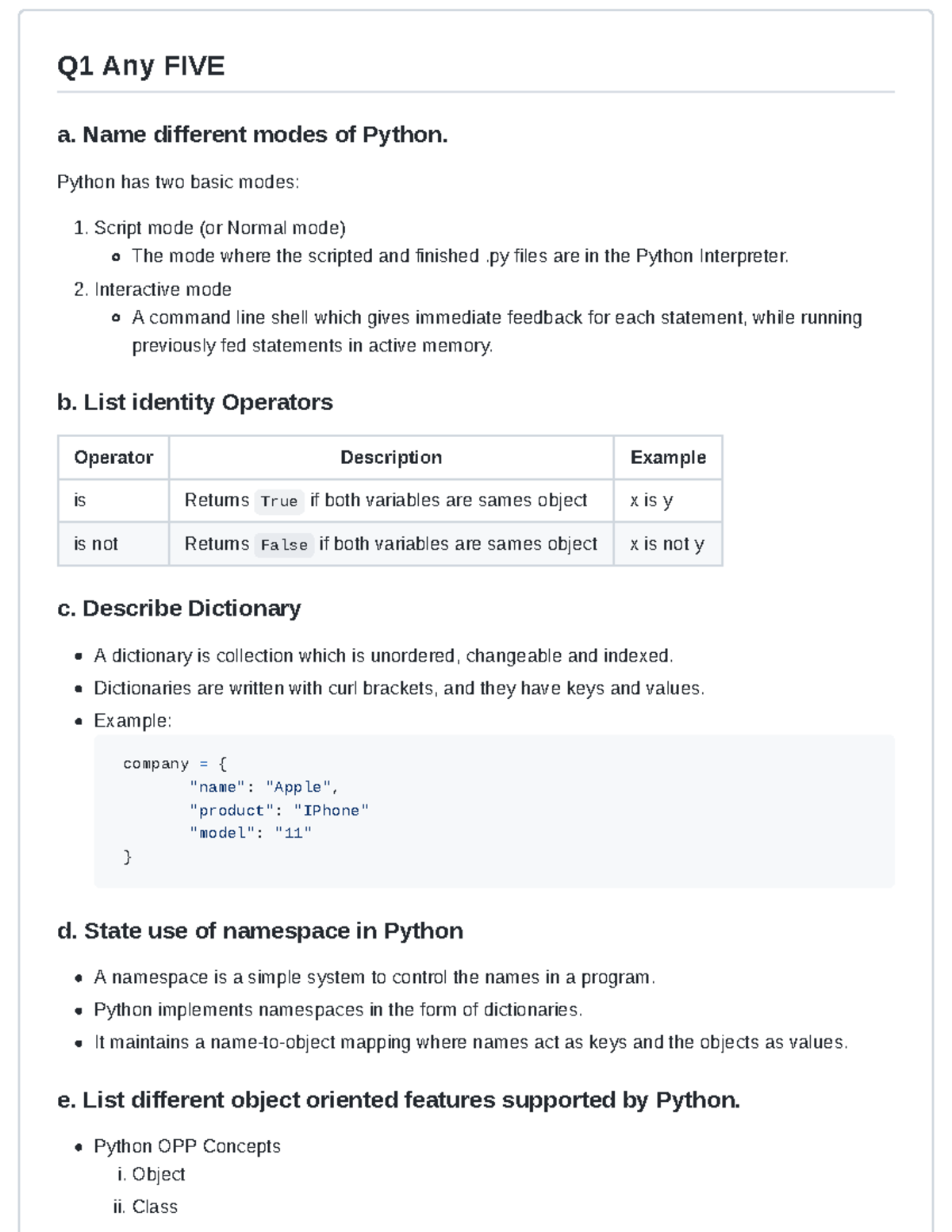 PWP Sample Paper S6 Sloved - Q1 Any FIVE a. Name different modes of ...