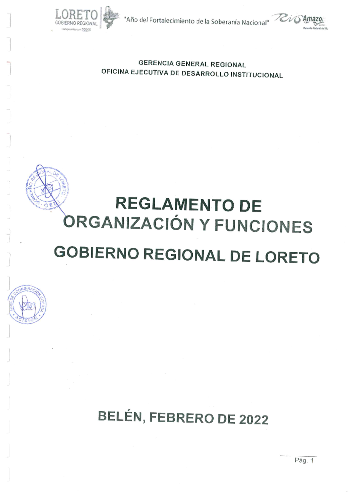 Reglamento 2022 Loreto - LORETO GOBIERNO REGIONAL del Fortalecimiento ...