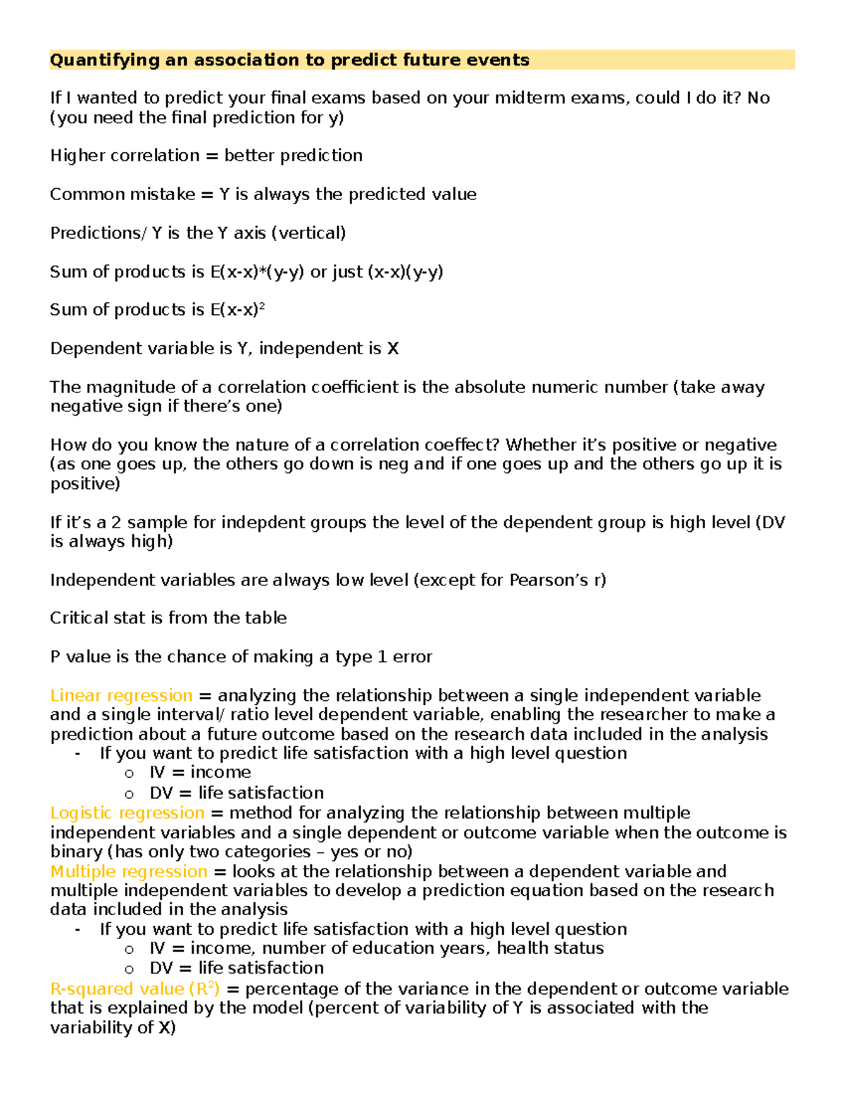 12. Quantifying an association to predict future events - Solve for b 2 ...