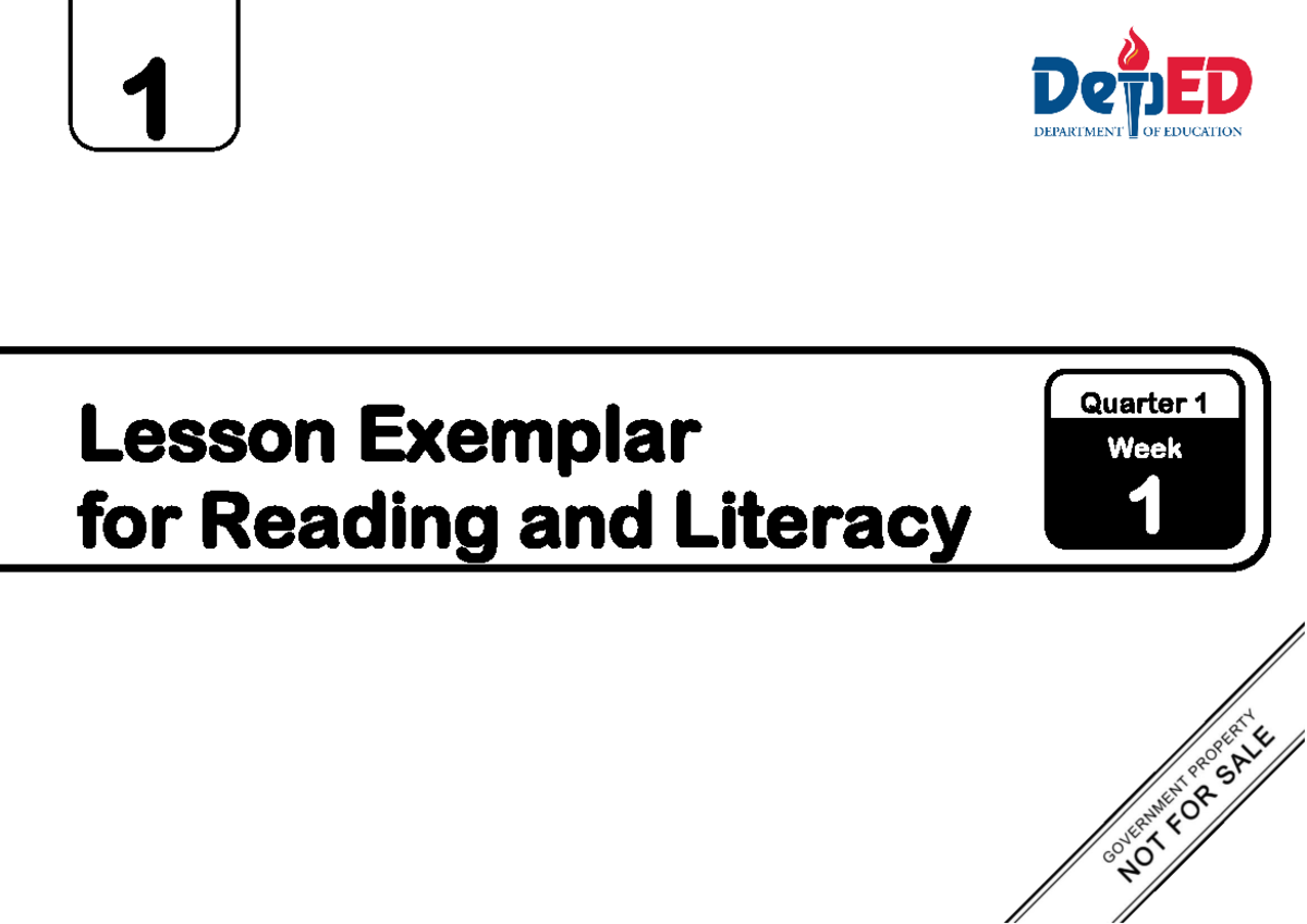 Final LE G1 Q1 Week 1 Read and Lit Ver2 - 1 Lesson Exemplar for Reading ...