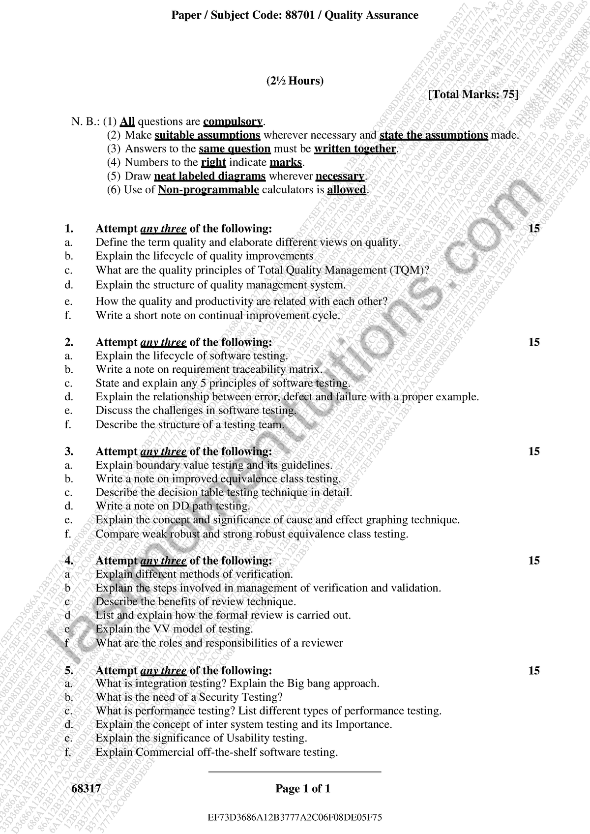 Tybsc-IT SEM6 SQA APR19 - Paper / Subject Code: 88701 / Quality ...