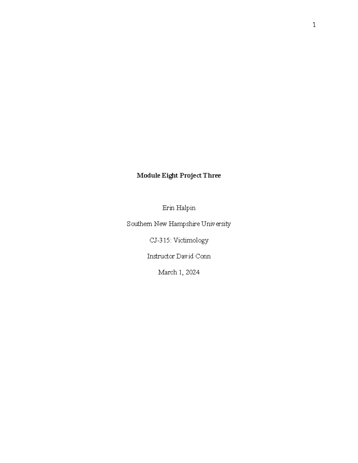 CJ-315 Module Eight Project Three - Module Eight Project Three Erin ...