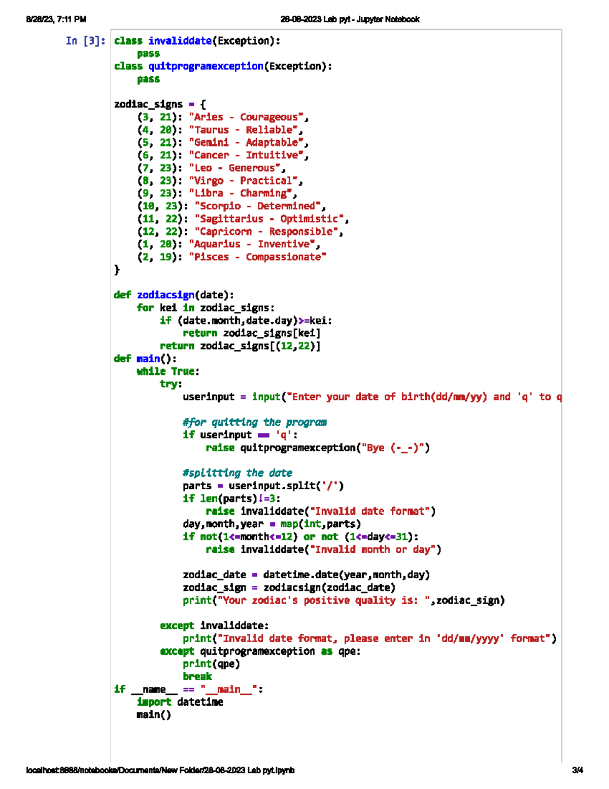 28-08-2023 Lab pyt - python submission - BSc in Computer Science ...