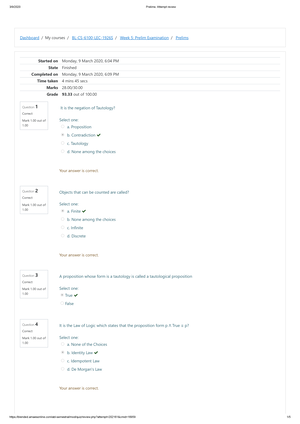 Final Quiz 1 Attempt Review - Dashboard / My Courses / BL-CS-6105-LEC ...