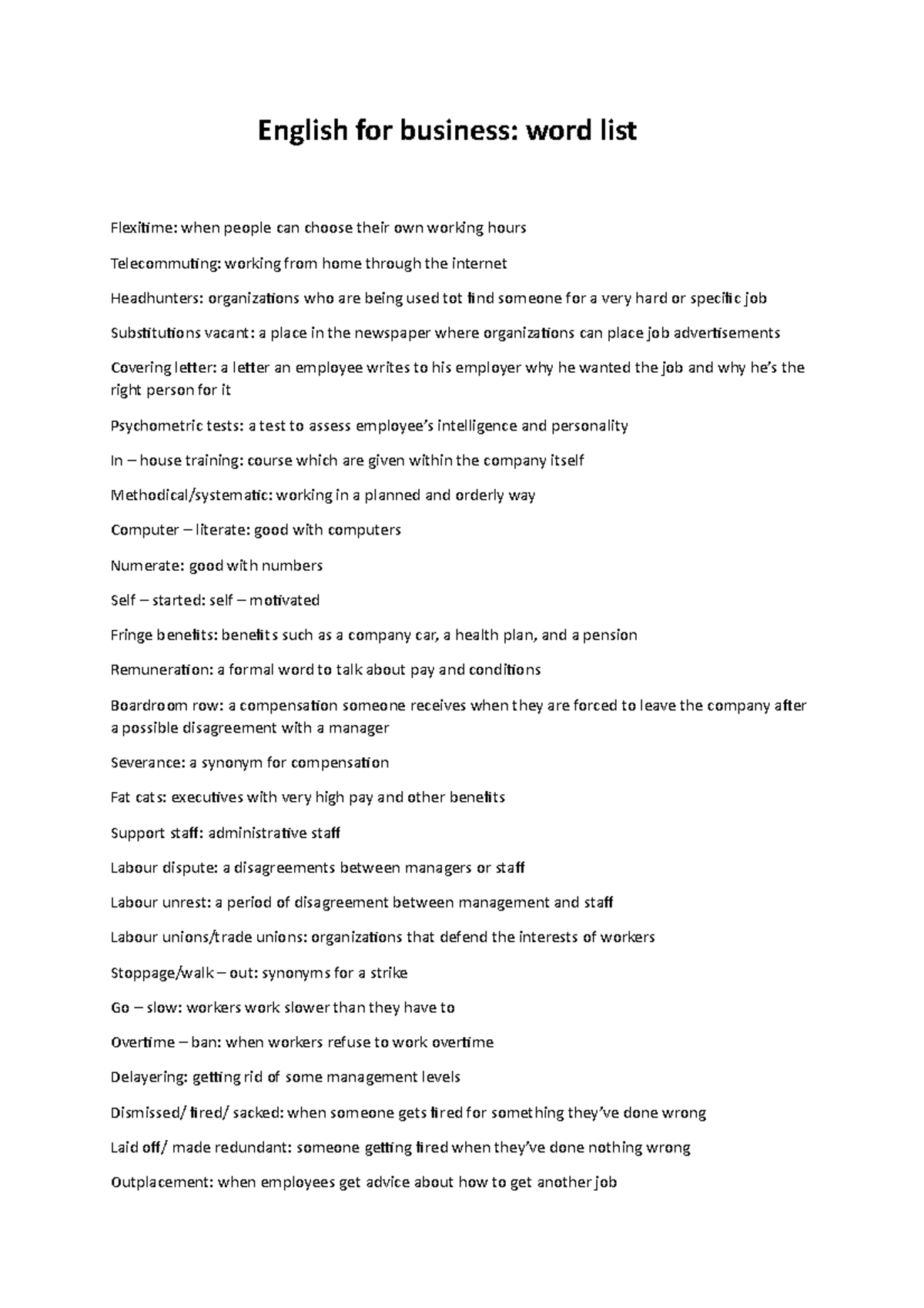 english-for-business-efb-english-for-business-word-list-flexitime