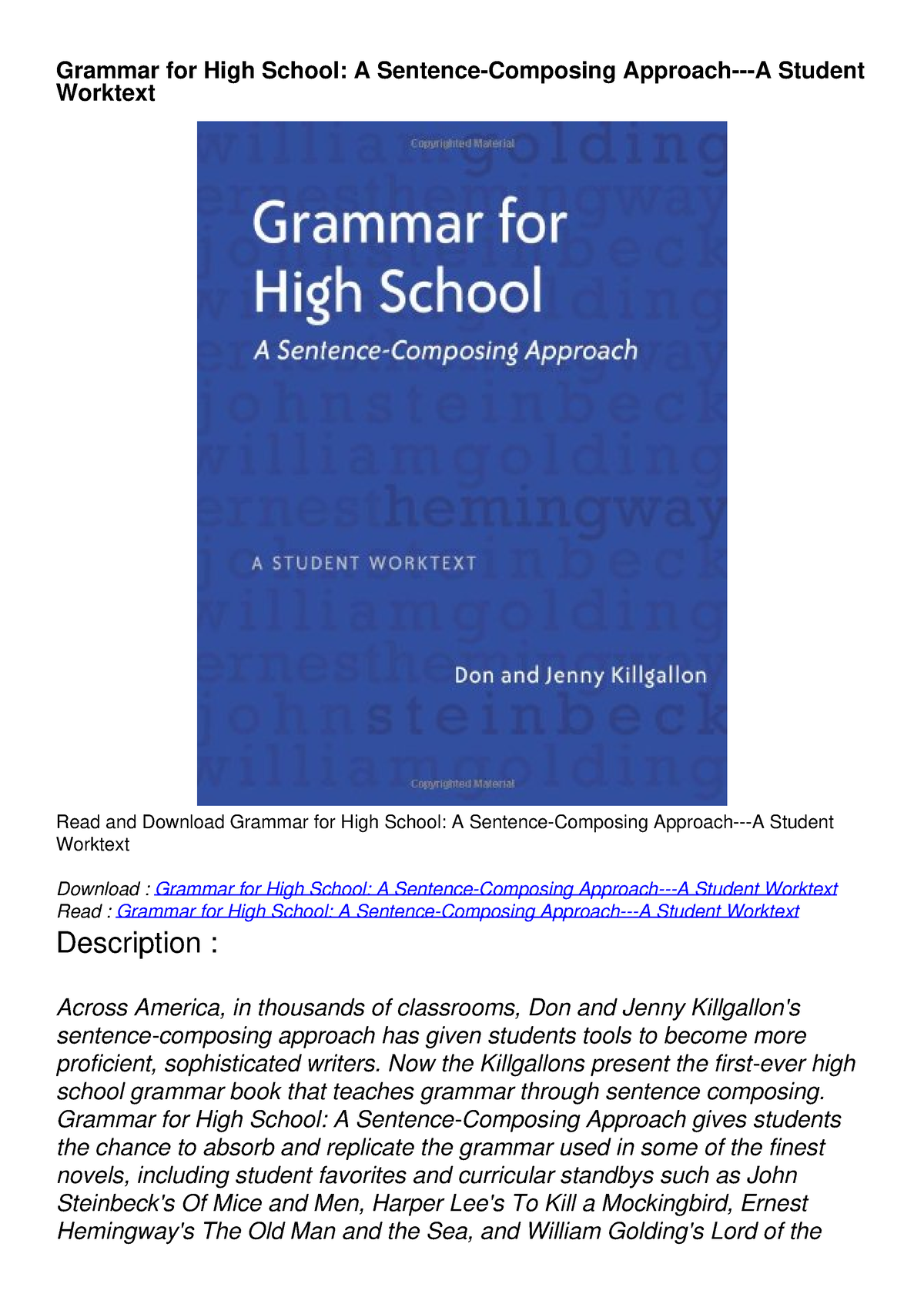 download-pdf-grammar-for-high-school-a-sentence-composing-approach-a