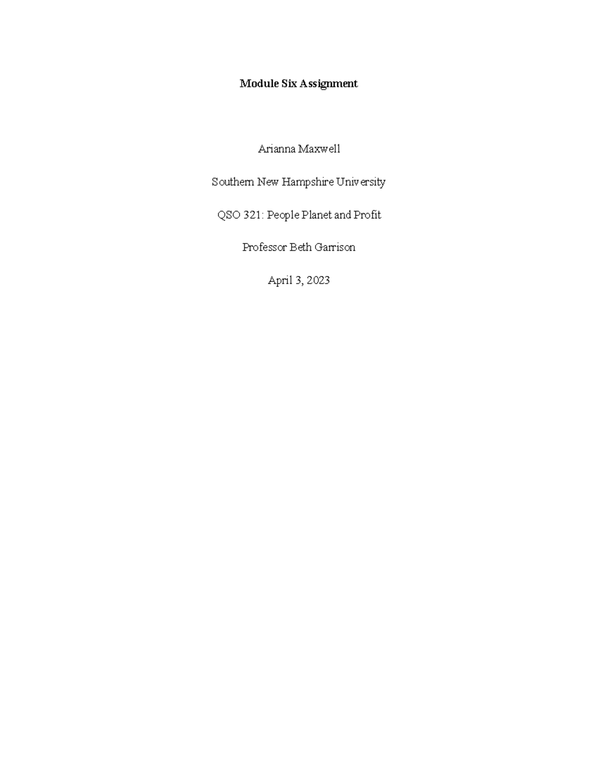 6-3 Assignment- Adding Customer Value - Module Six Assignment Arianna 