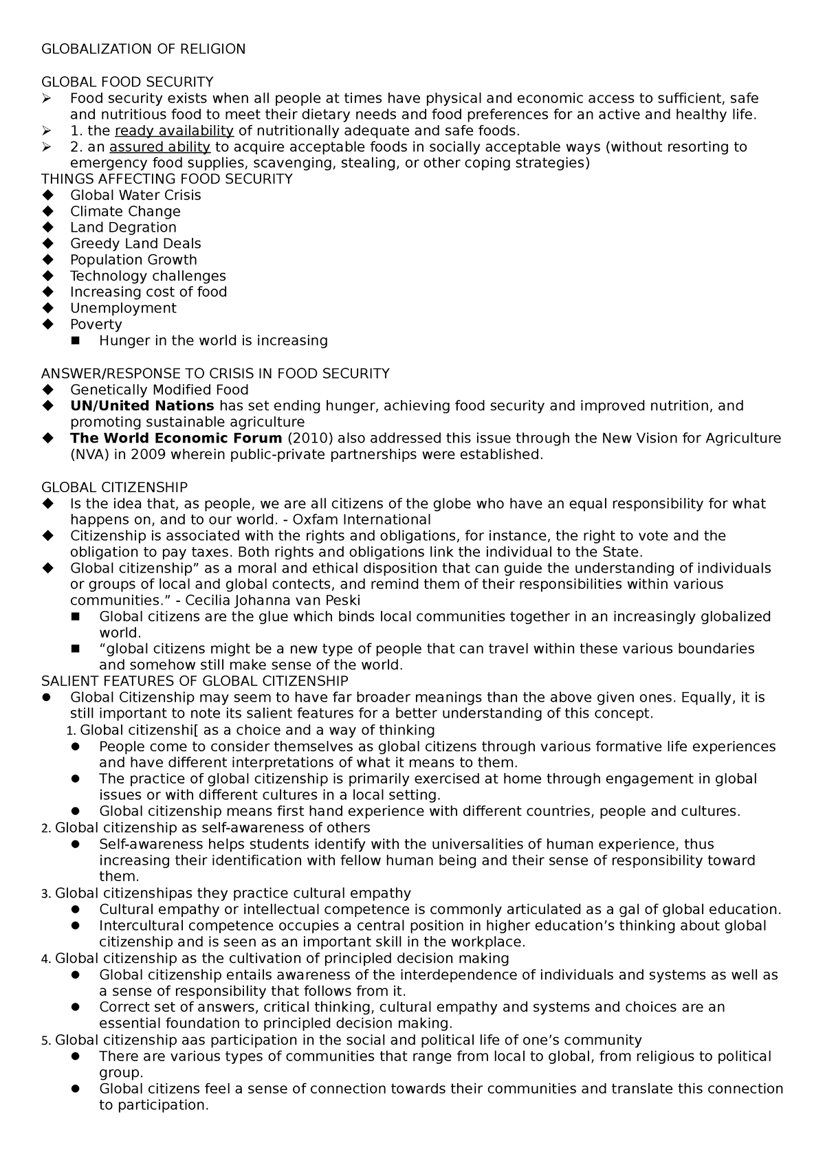 Contemporary final reviewer - Bachelor of Secondary Education - Studocu