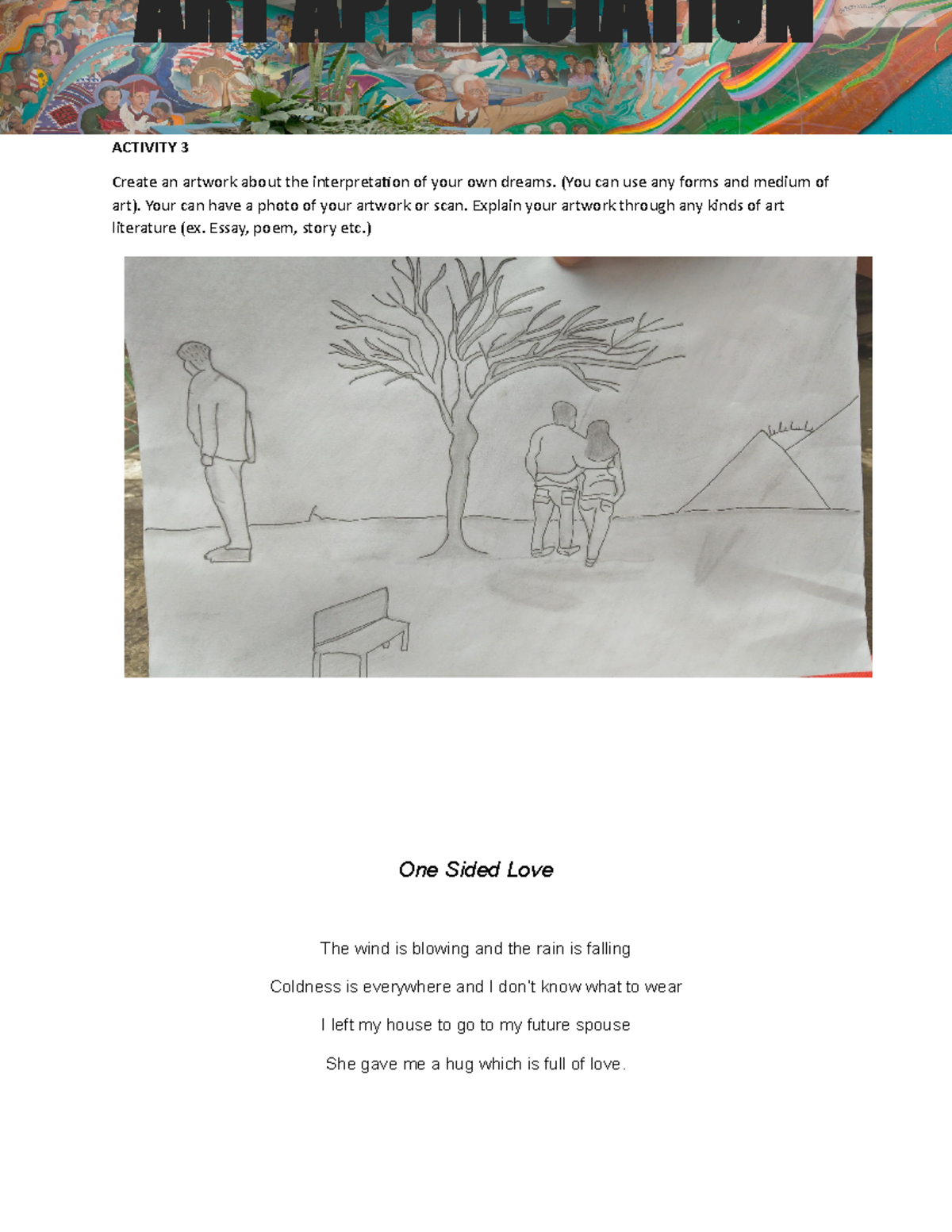 Activity 3 - ACTIVITY 3 Create an artwork about the interpretation of ...