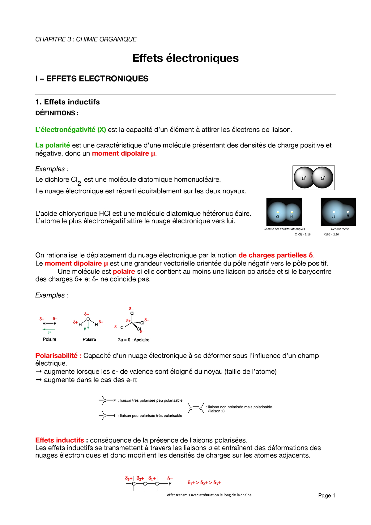 Effets électroniques En Chimie Organique - CHAPITRE 3 : CHIMIE ...