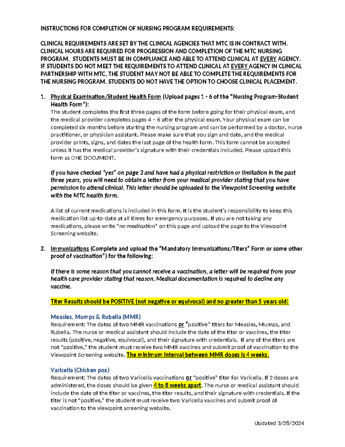 Clinical Requirements Instructions-2023-2024 - INSTRUCTIONS FOR ...
