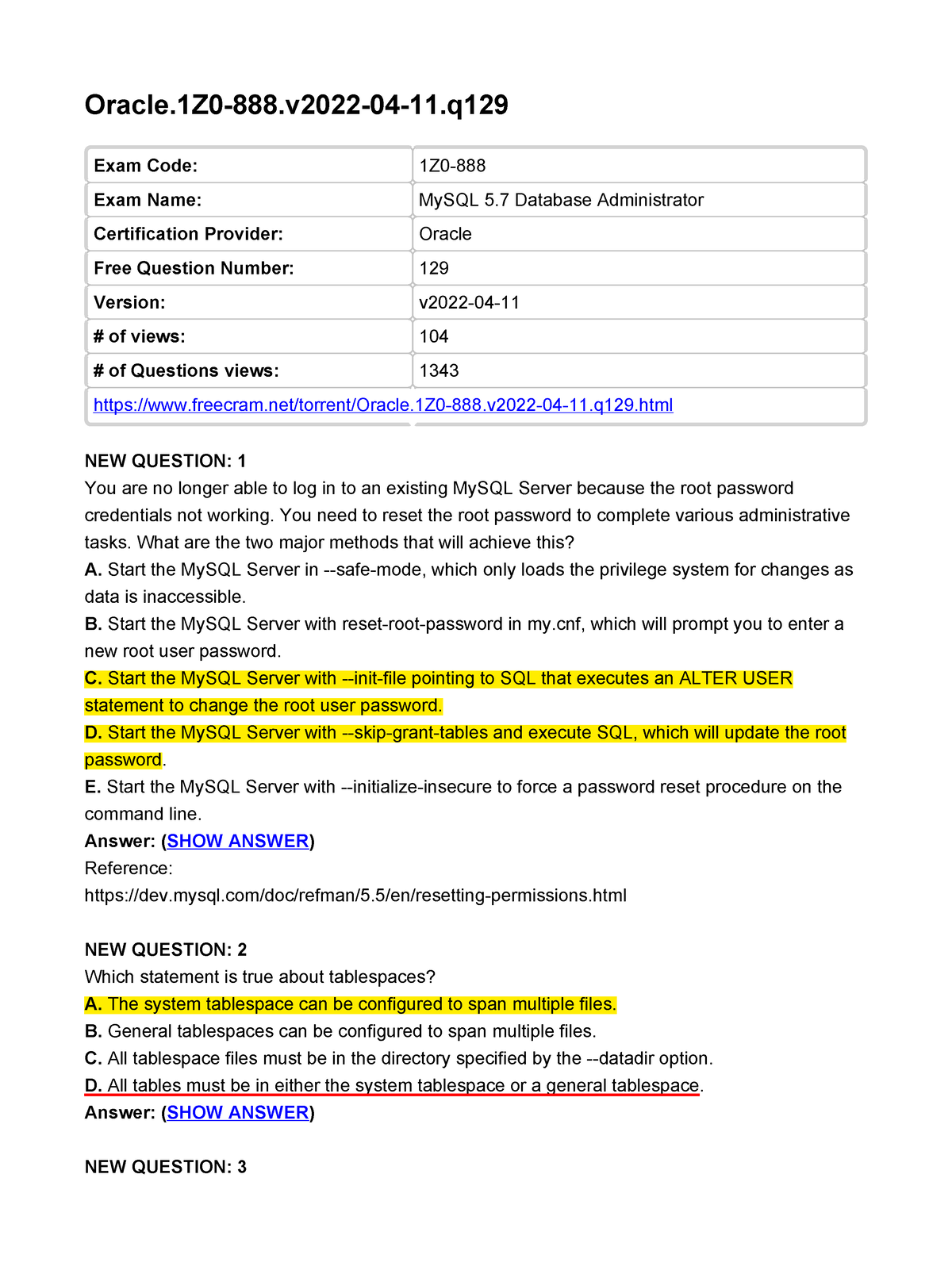 Exam 1Z0-819 Blueprint