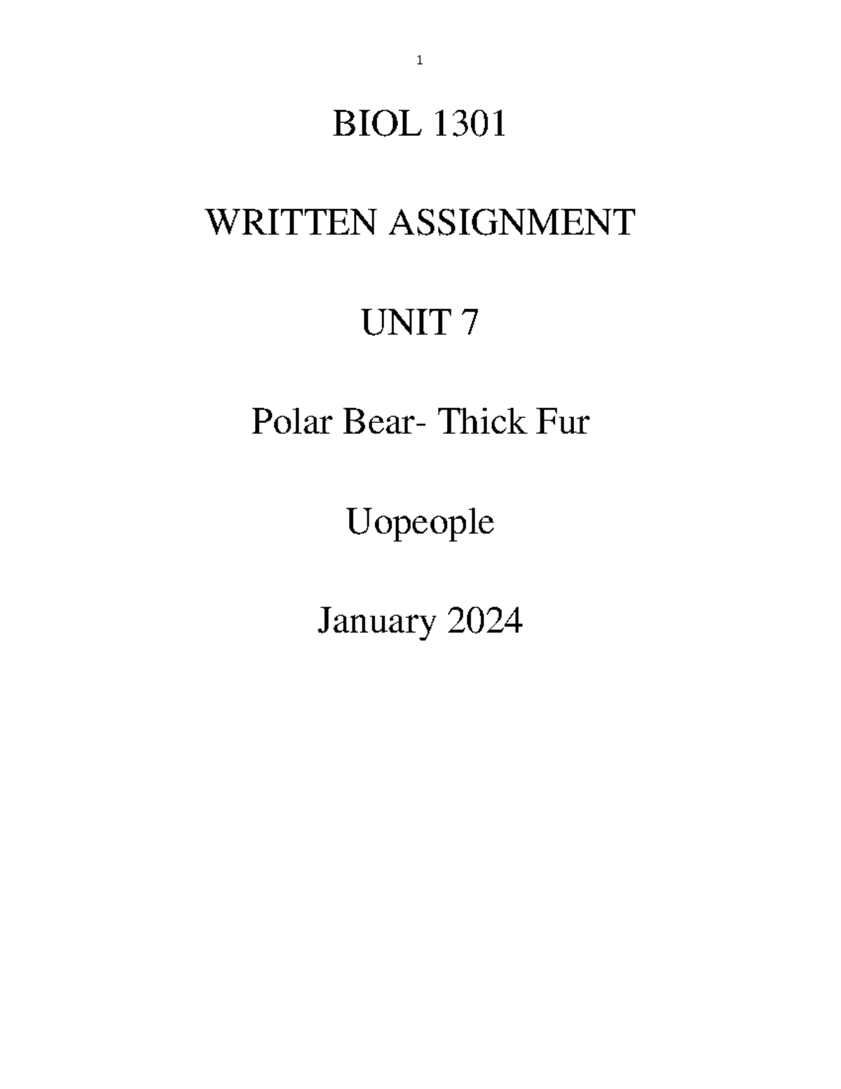 biol 1301 written assignment unit 7