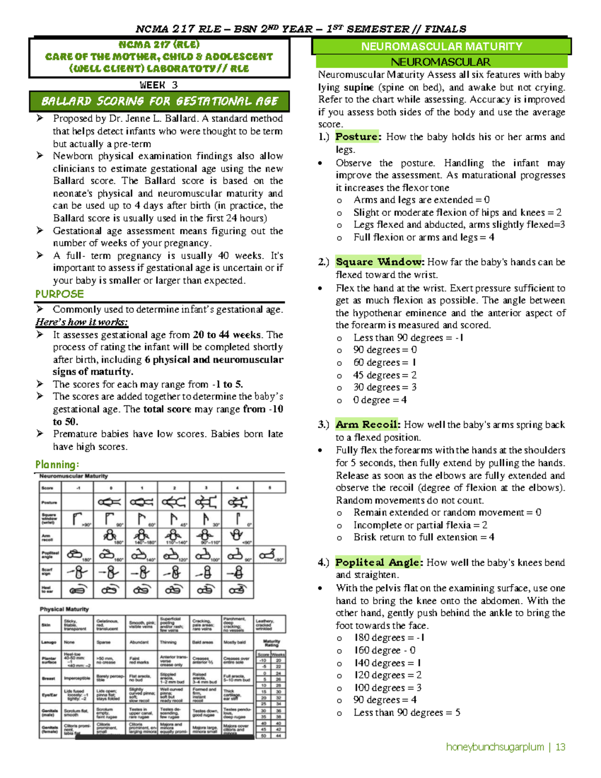 Ballard Scoring FOR Gestational AGE - NCMA 217 RLE – BSN 2ND YEAR – 1 ...