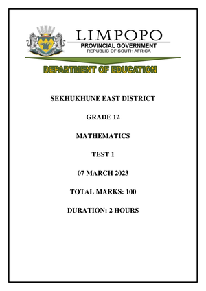 capricorn south district mathematics assignment grade 11