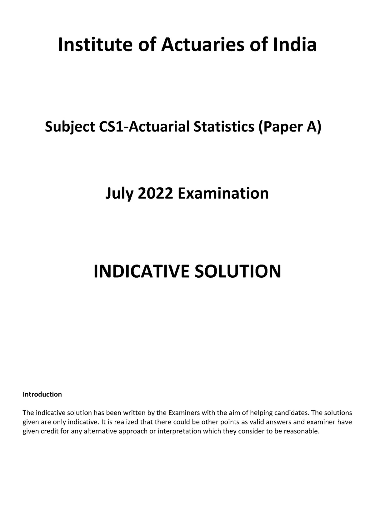 2. CS1A 0 Actuarial Exam material Institute of Actuaries of India