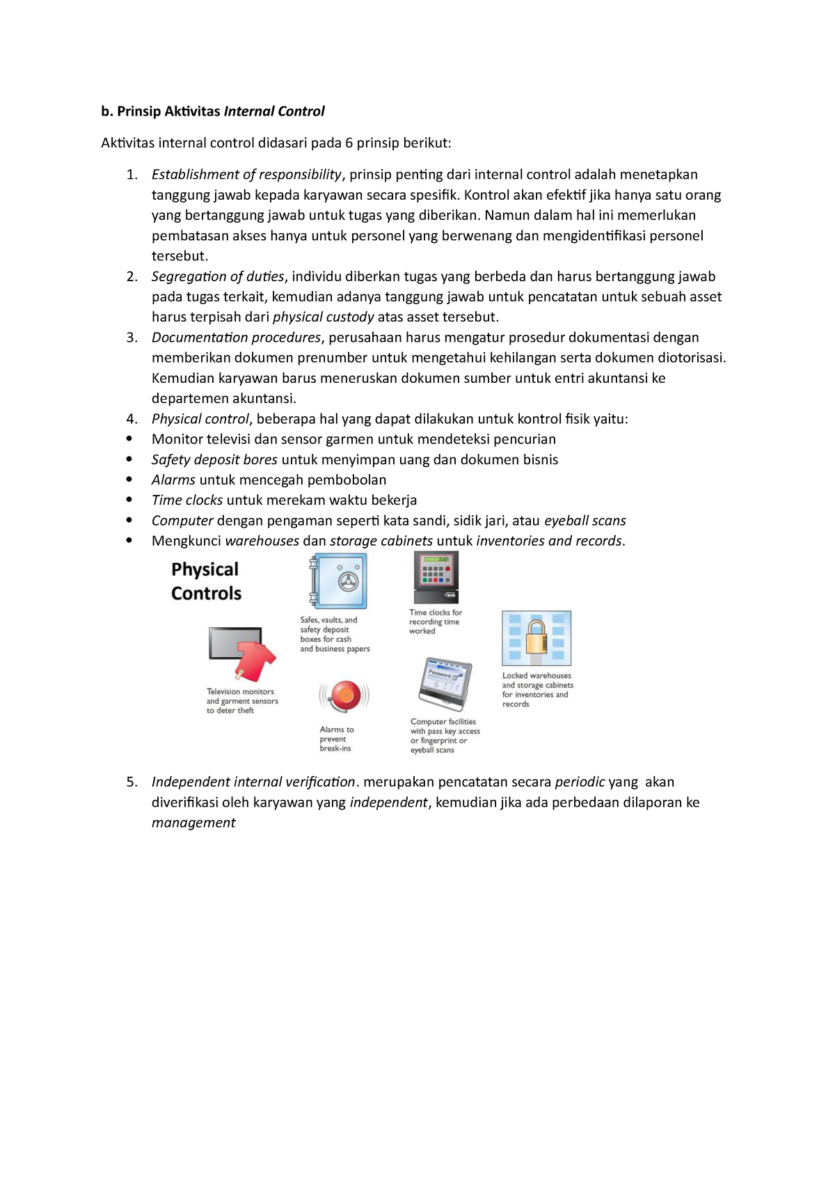 B-e - Fraud B-e - B. Prinsip Aktivitas Internal Control Aktivitas ...