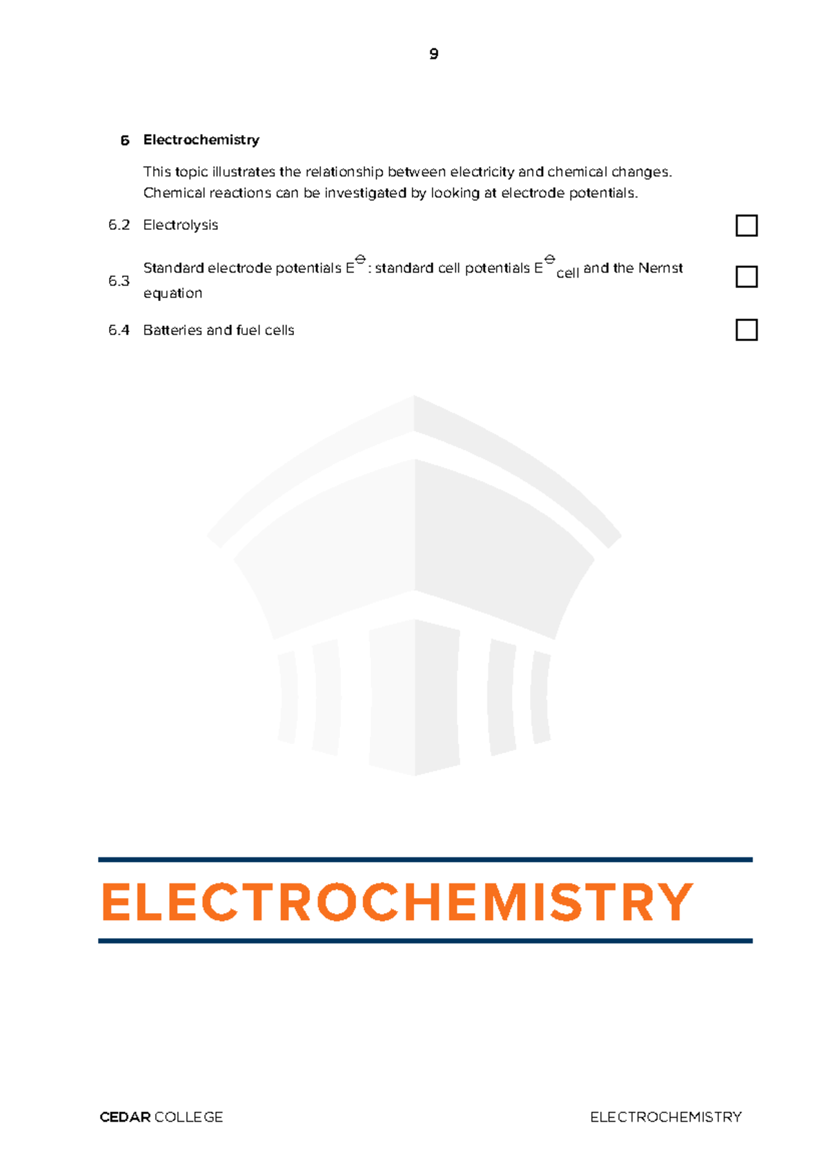 5-Electrochemistry-Notes - 6 Electrochemistry This Topic Illustrates ...