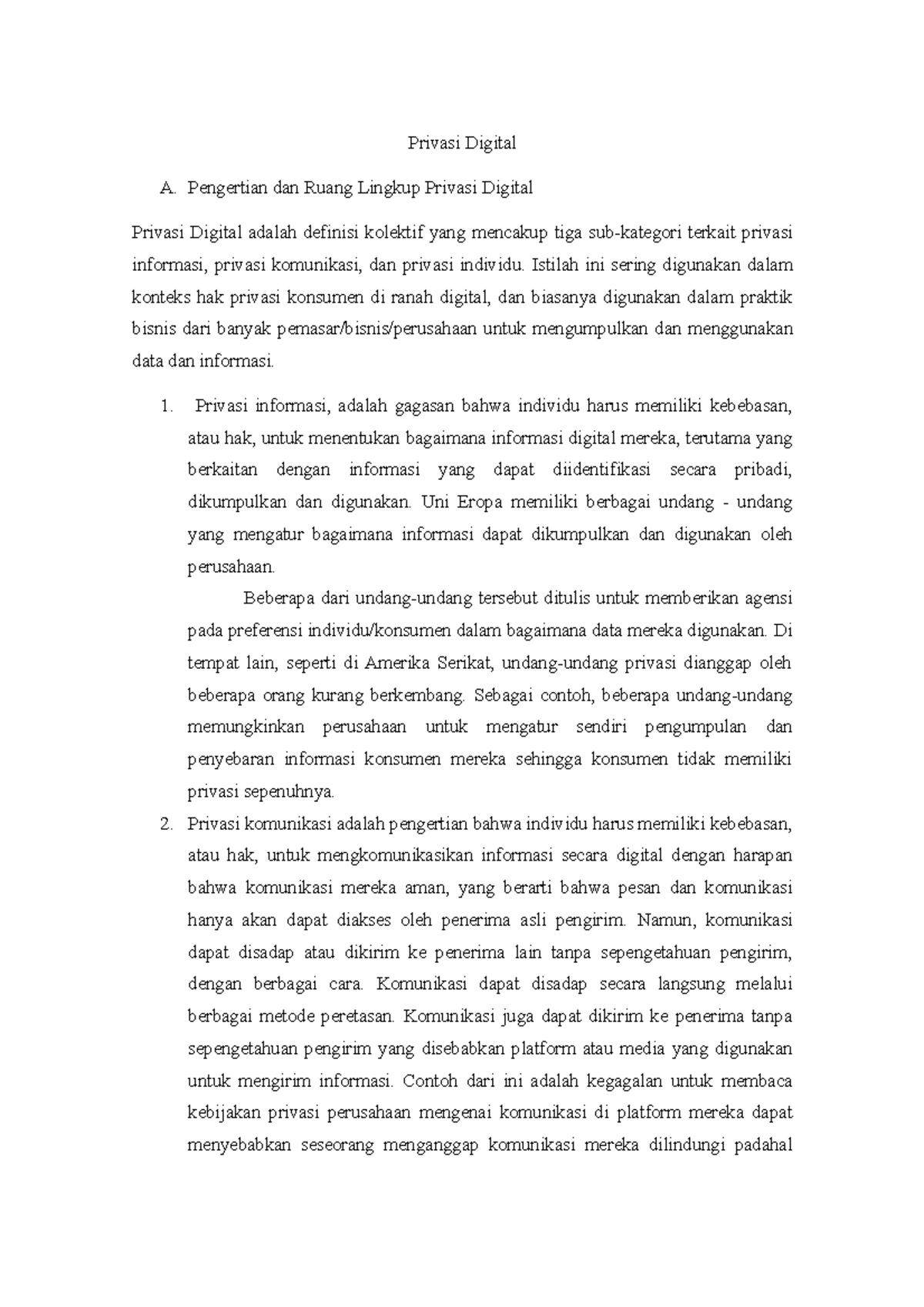 Privasi Digital - Pengertian Dan Ruang Lingkup Privasi Digital Privasi ...