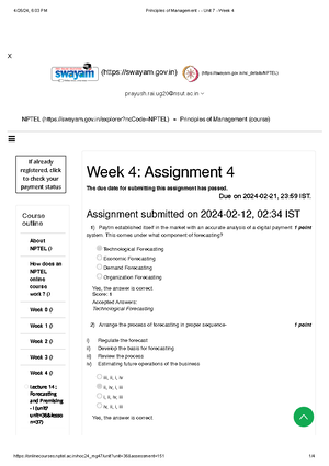 Principle Of Management Nptel 2024 Assignments With Answers - Answer ...