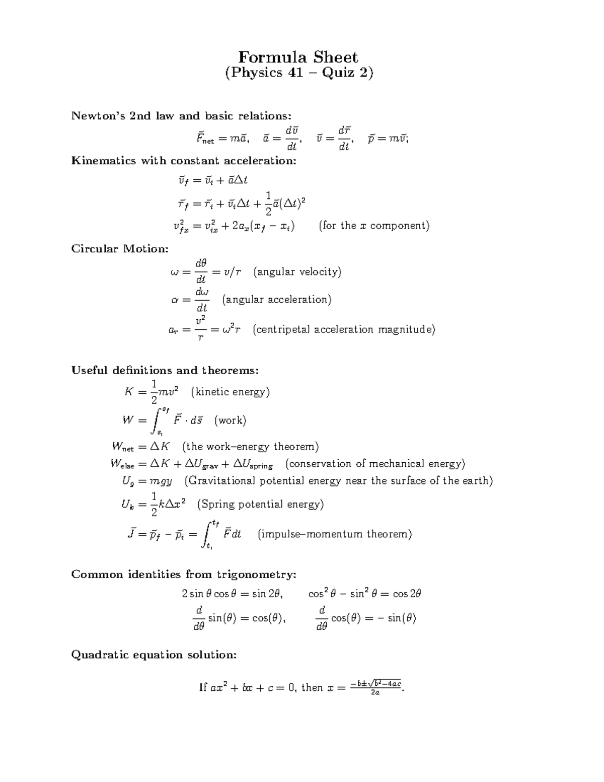 quiz-2-formula-sheet-formula-sheet-physics-41-quiz-2-newton-s-2nd