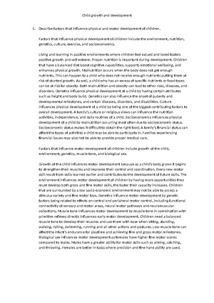 [Solved] List four 4 examples of childfocused work practices that you ...