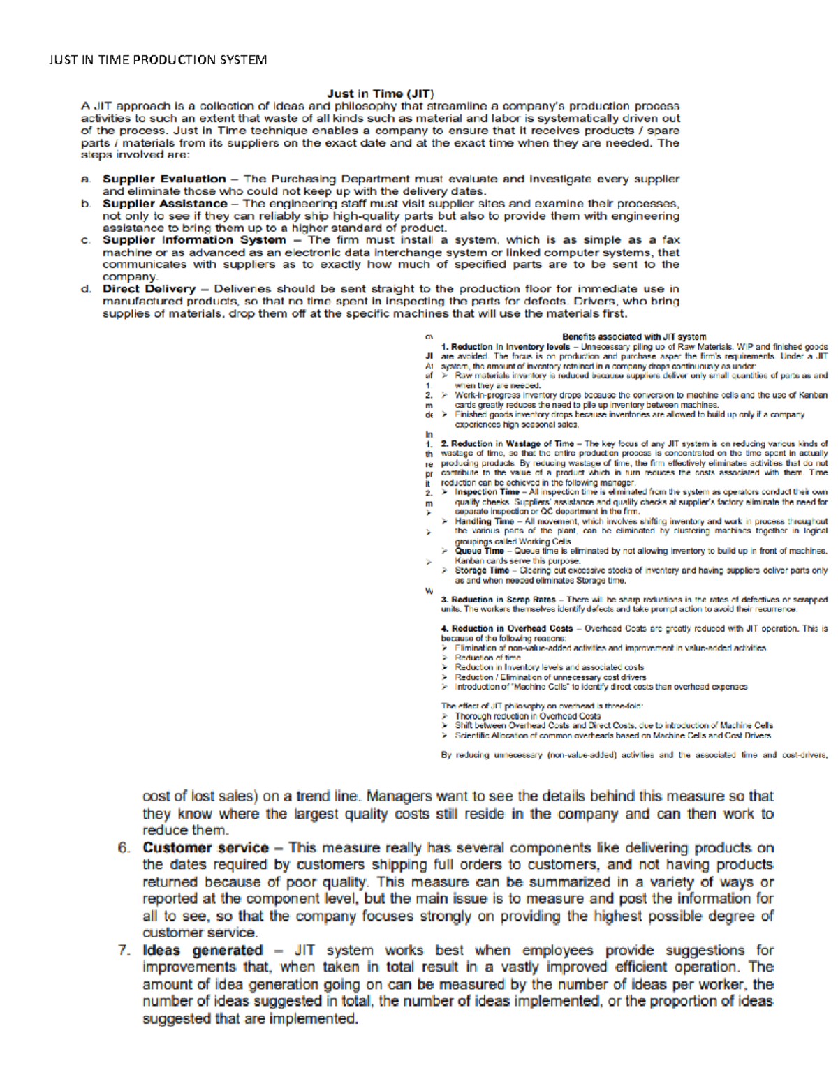 JUST IN TIME Production System Lecture - JUST IN TIME PRODUCTION SYSTEM ...