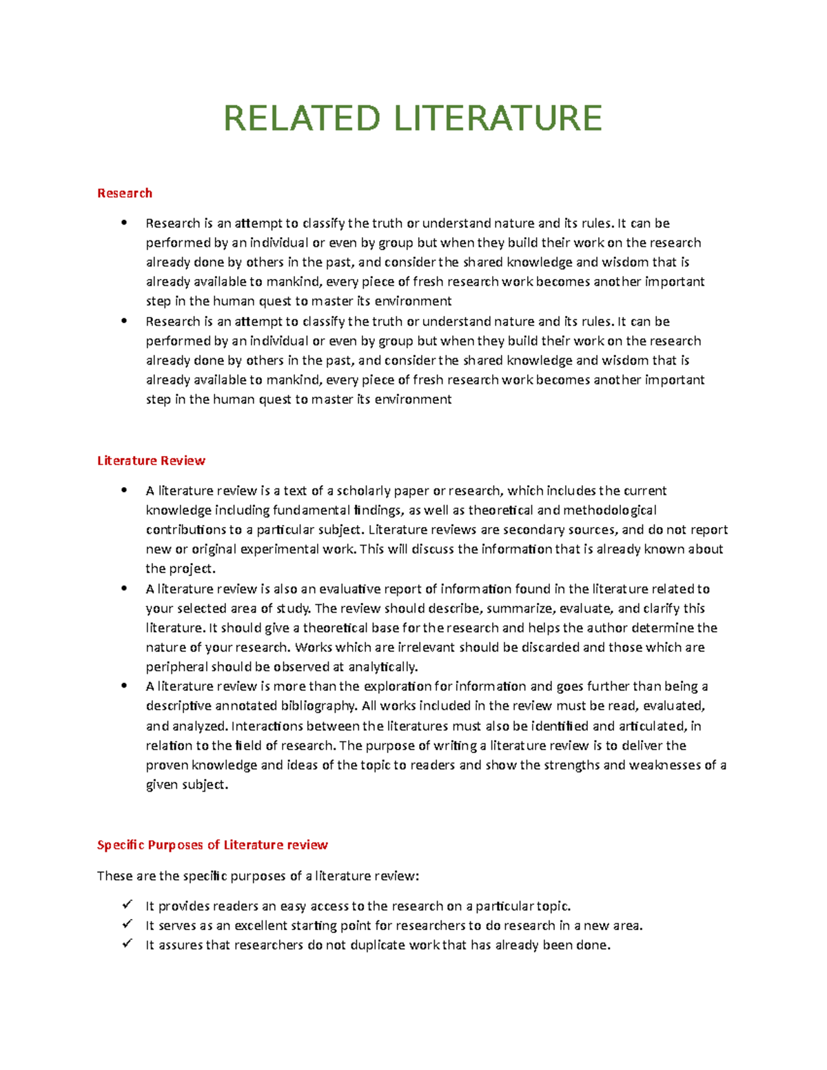 Related Literature - Lecture Guide - Related Literature Research 