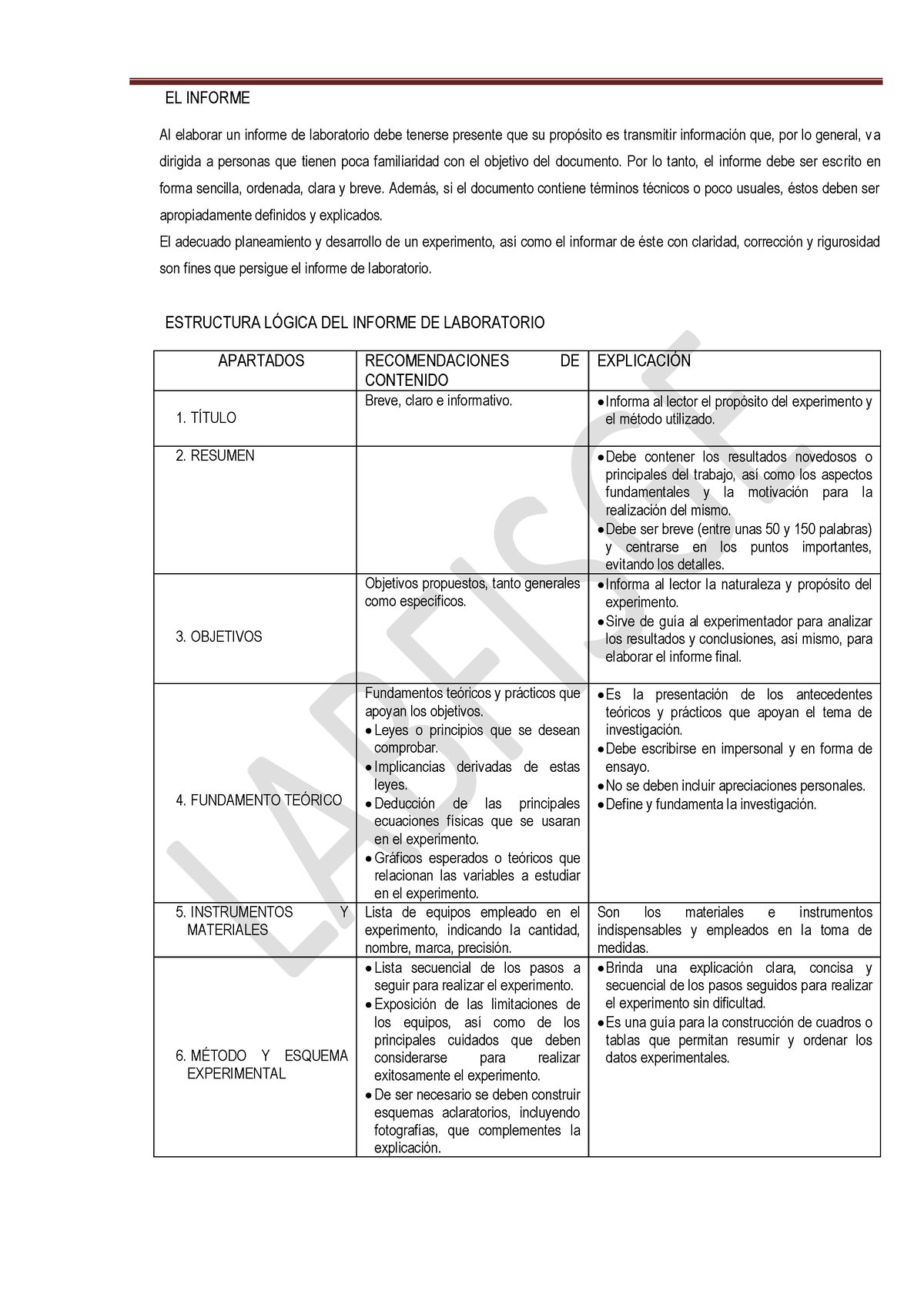 Estructura Del Informe De Laboratorio Experimental El Informe Al Elaborar Un Informe De 2166