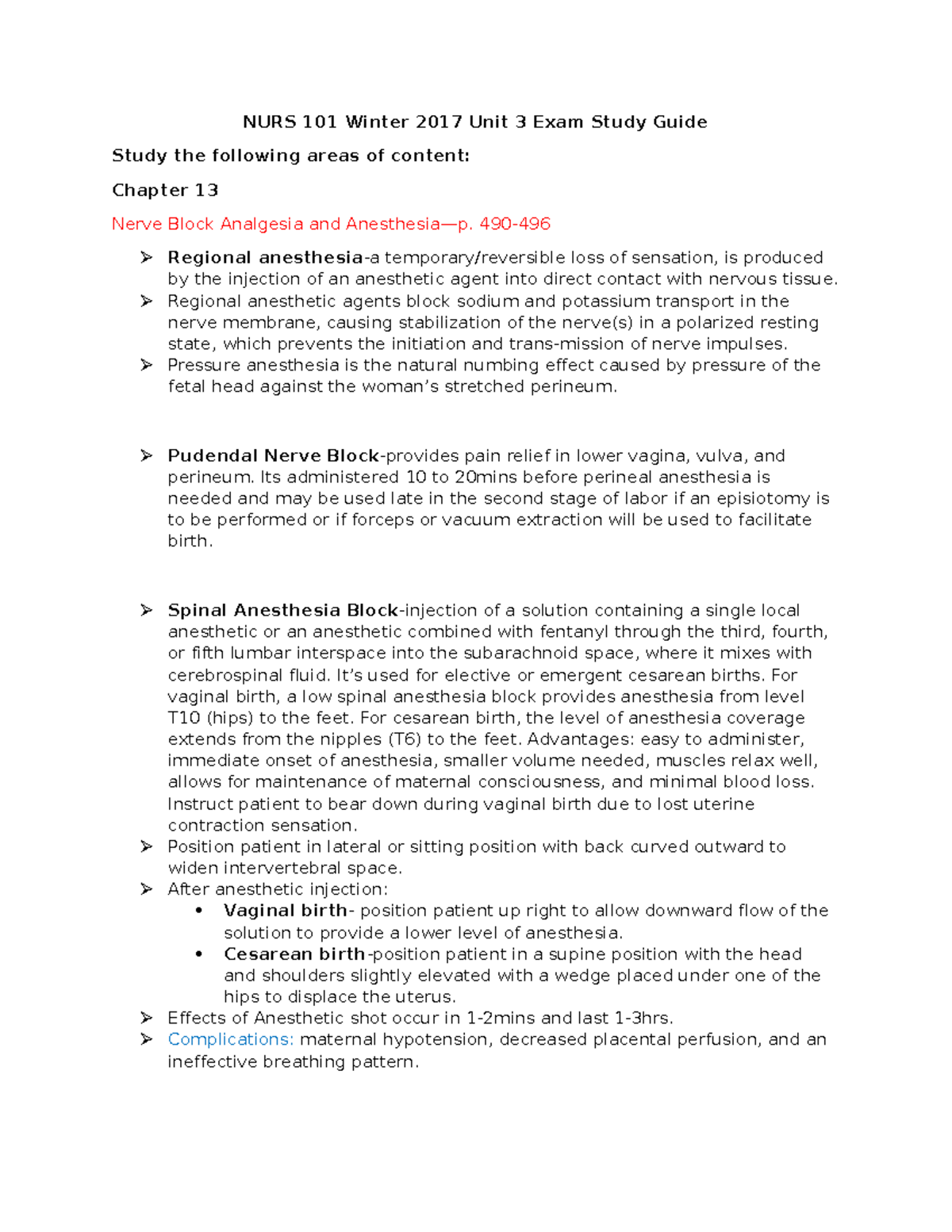 Unit 3 Exam Study Guide assignments NURS 101 Winter 2017 Unit 3 Exam Study Guide Study the