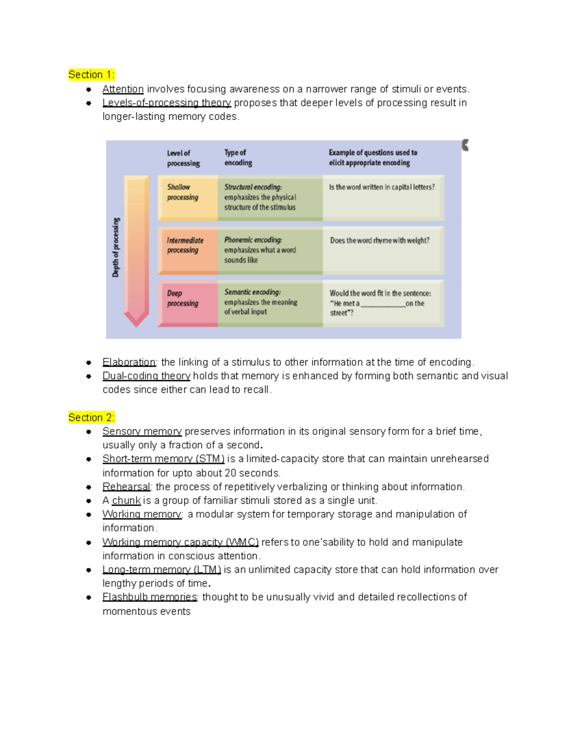 Chapter 7 Sections 1-9 - PY 101 Professor Kristin Weger - Section 1 ...