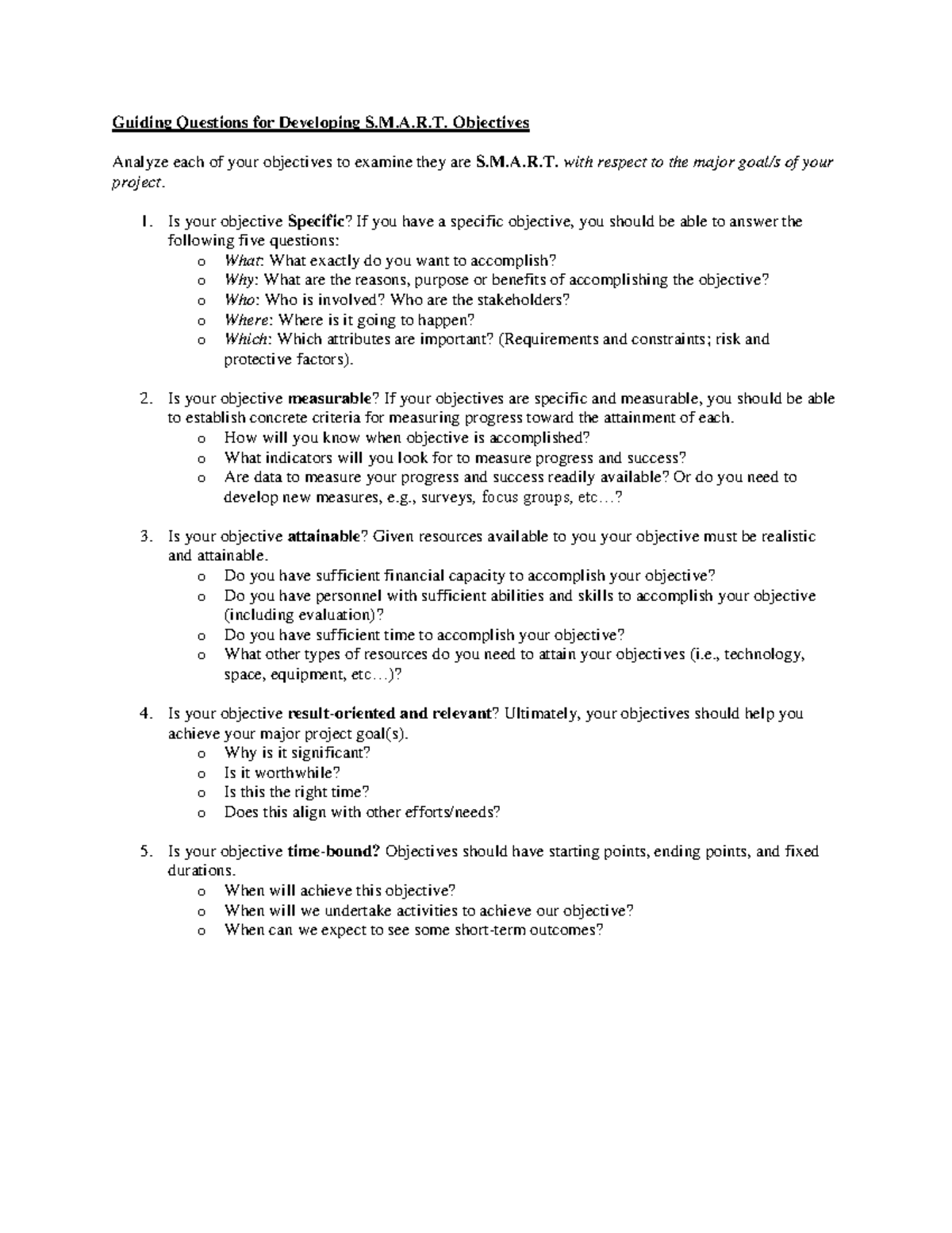 Smartobjectives-Guiding Questions manila university Philippines ...