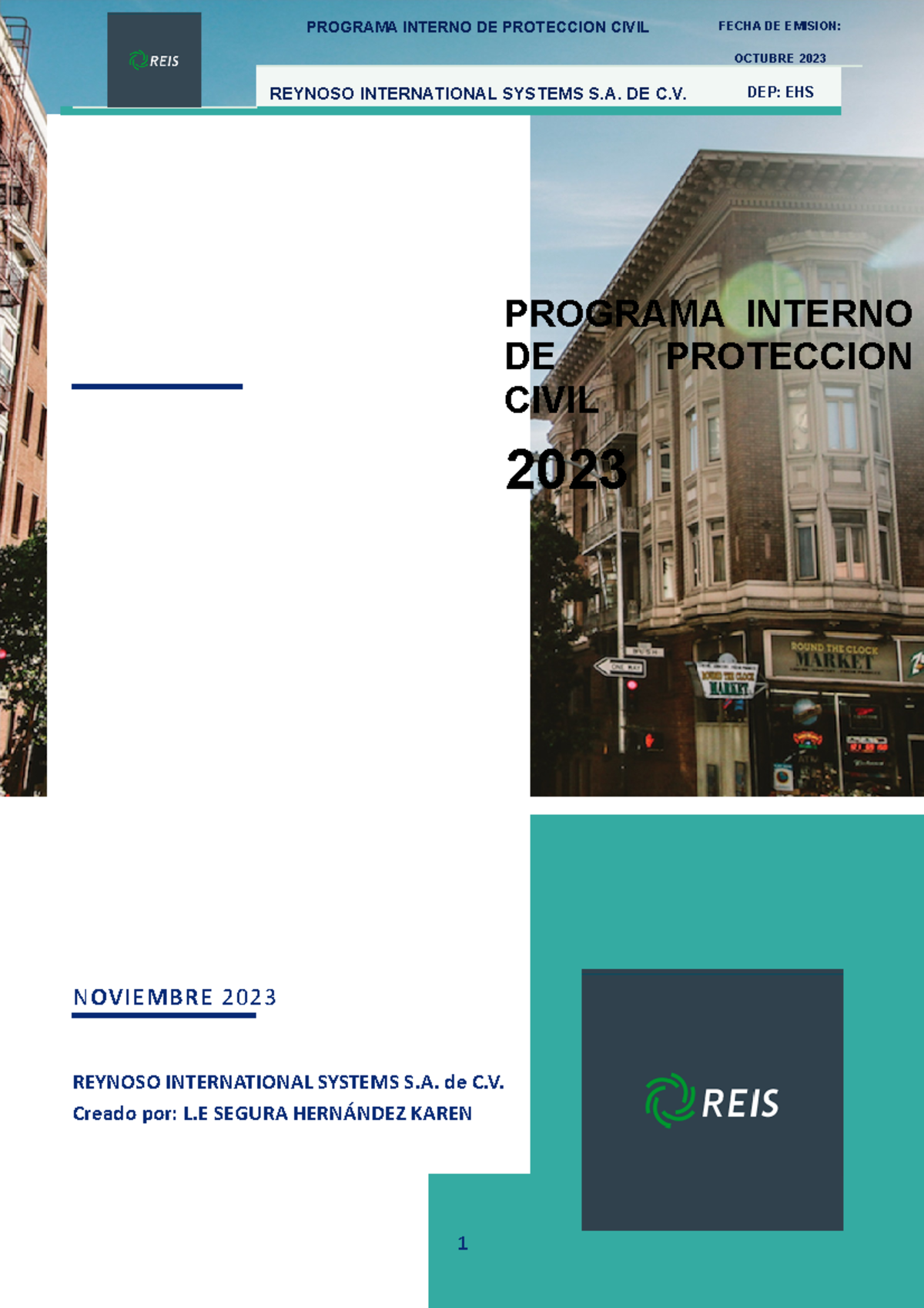 Programa Interno DE Proteccion Civil EJE 132 - OCTUBRE 2023 REYNOSO ...