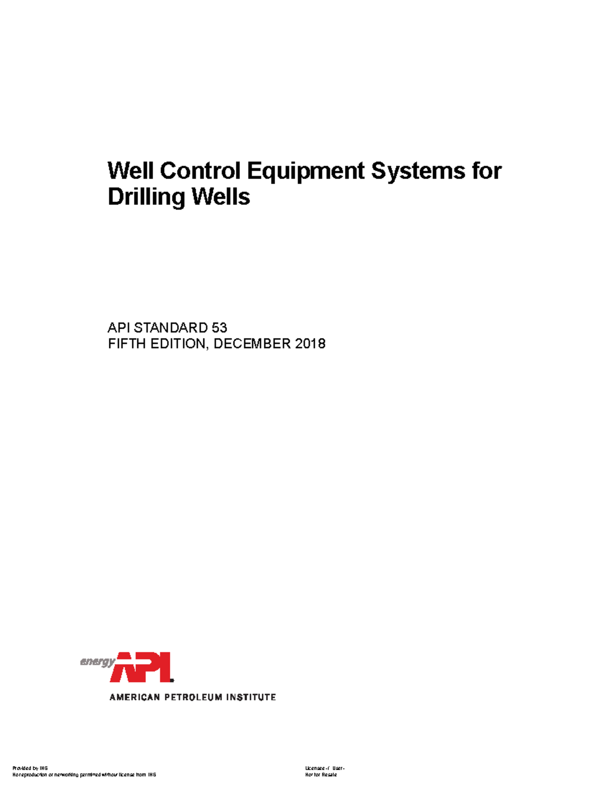 Api RP53 PREVIEW IMPORTANT FILE - Well Control Equipment Systems for ...